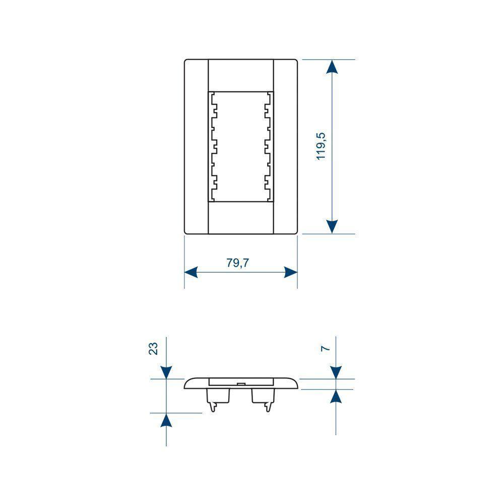Placa Fame Modulare 4x2 Para 1 Módulo Horizontal Branca - 2