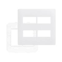 Placa Com Suporte Fame Habitat 4x4 Para 4 Módulos Distanciados Horizontais Branca - 1