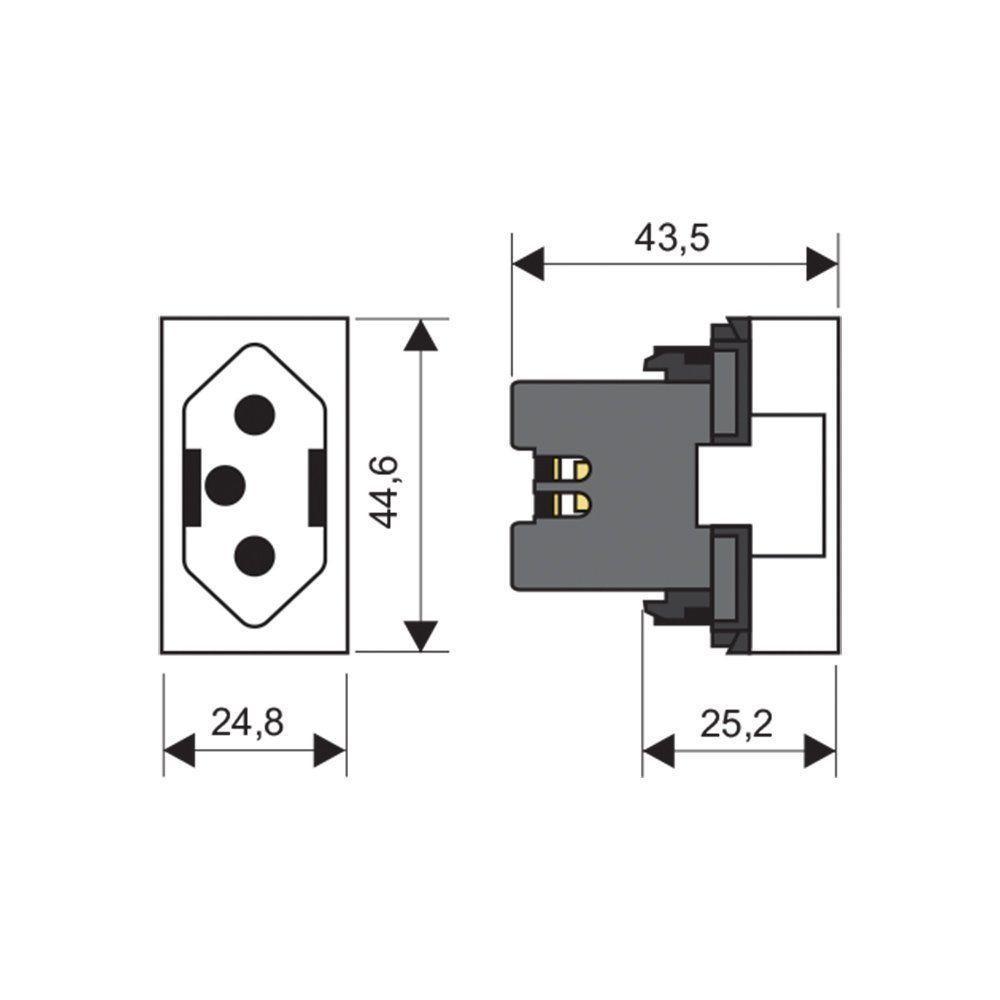Módulo Tomada Para Uso Específico Fame Modulare / Evidence / Blanc+ 2p+t 10a Vermelho - 2