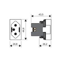 Módulo Tomada Para Uso Específico Fame Modulare / Evidence / Blanc+ 2p+t 10a Vermelho - 2