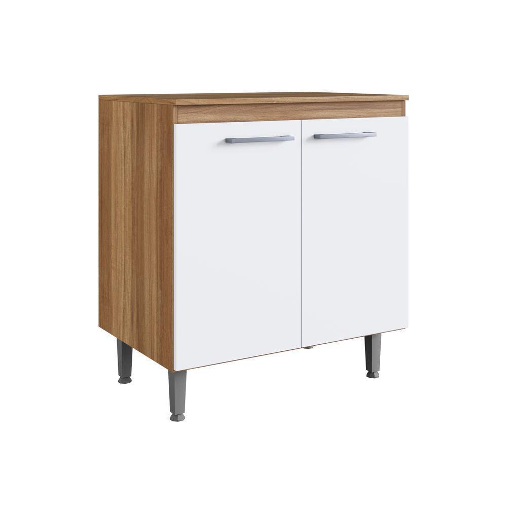 Armário De Cozinha Com Balcão E 2 Portas Para Cooktop 4 Bocas Carvalho Branco - 2