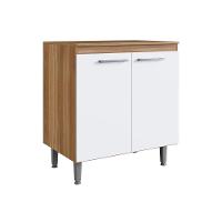 Armário De Cozinha Com Balcão E 2 Portas Para Cooktop 4 Bocas Carvalho Branco - 2