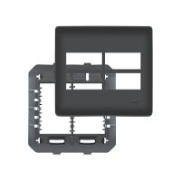 Placa Com Suporte Fame Habitat Black 4x4 Para 4 Módulos Distanciados Horizontais Preta - 1