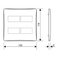 Placa Com Suporte Fame Habitat Black 4x4 Para 4 Módulos Distanciados Horizontais Preta - 2