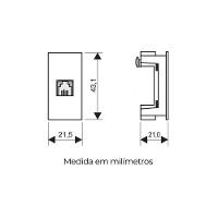 Módulo Tomada Para Telefone Fame Habitat Onix Rj11 2 Vias Onix - 2