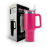 Copo Térmico Grande 1200 Ml Canudo Inox Parede Dupla Cor Var Cor Rosa Pink