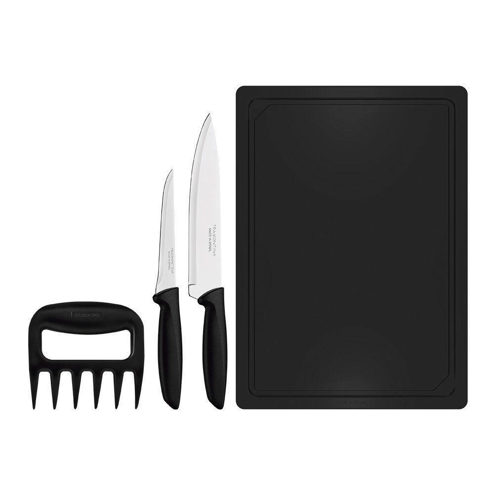 Jogo De Facas Com Tábua 4 Peças Tramontina Plenus 23498076 Preto - 1