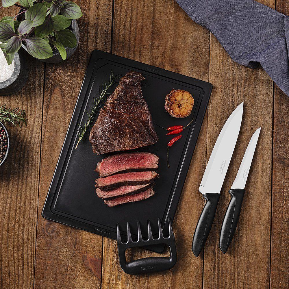 Jogo De Facas Com Tábua 4 Peças Tramontina Plenus 23498076 Preto - 3