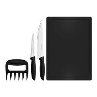 Jogo De Facas Com Tábua 4 Peças Tramontina Plenus 23498076 Preto - 1