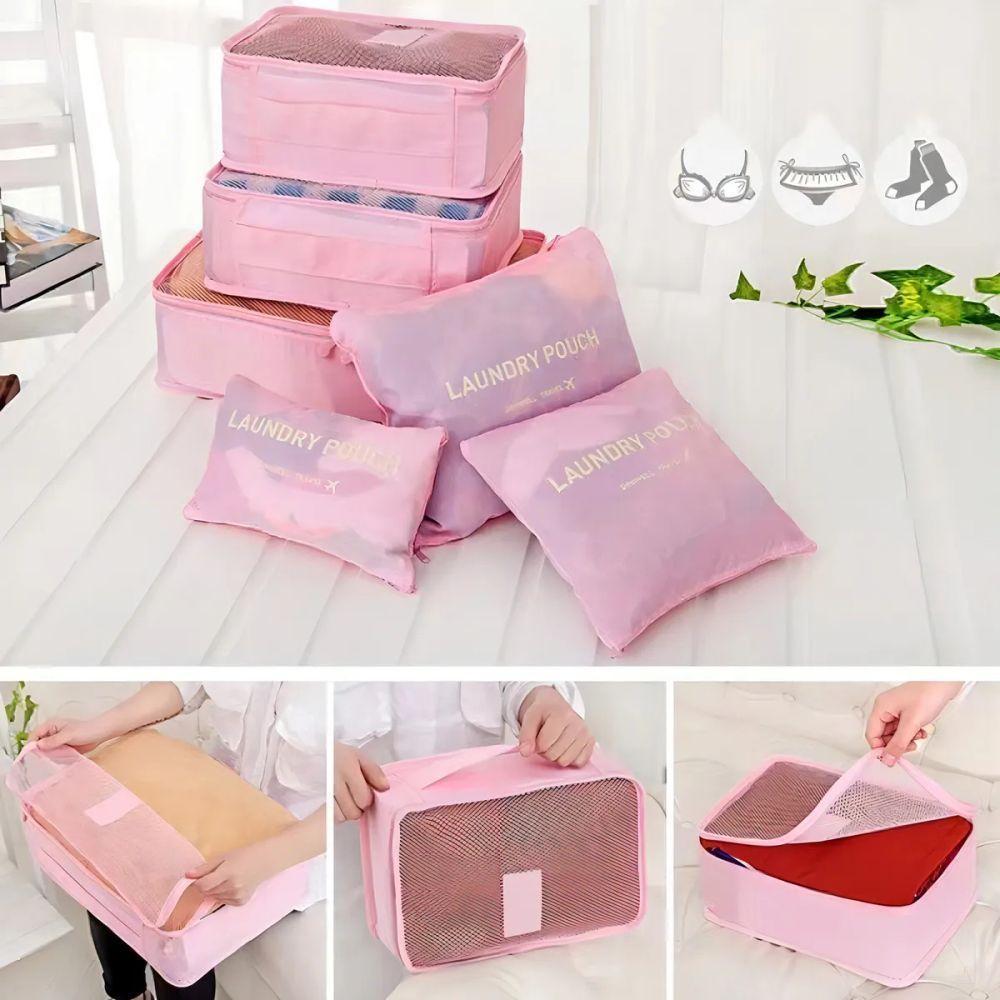 Organizador Malas 6pcs - Rosa Claro - 4