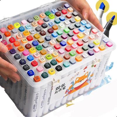 Canetinhas Marcador Permanente Ponta Dupla 36 Cores Maleta Acrilica