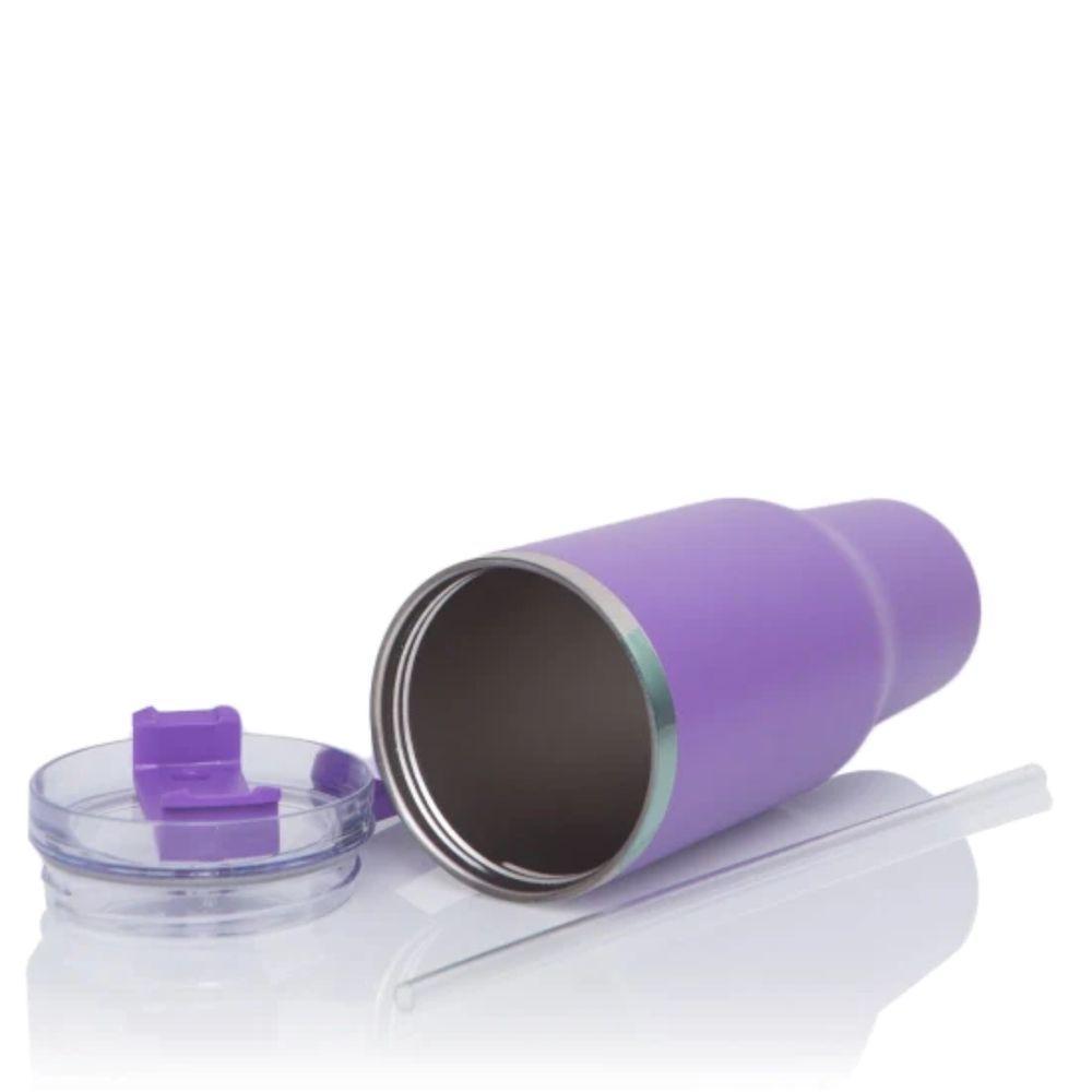 Copo Térmico 1200ml Bebida Quente Frio Com Canudo Cor Lilás - 6