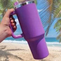 Copo Térmico 1200ml Bebida Quente Frio Com Canudo Cor Lilás - 3