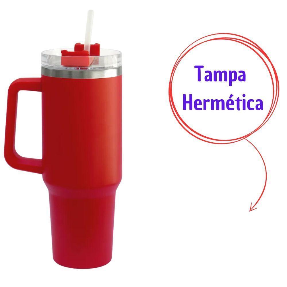Copo Termico 1200ml - Vermelho Térmica Inox 500ml - 2