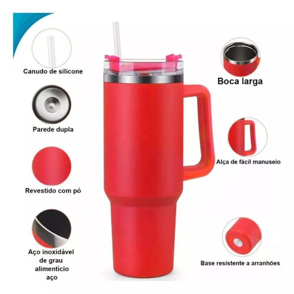 Copo Termico 1200ml - Vermelho Térmica Inox 500ml - 7