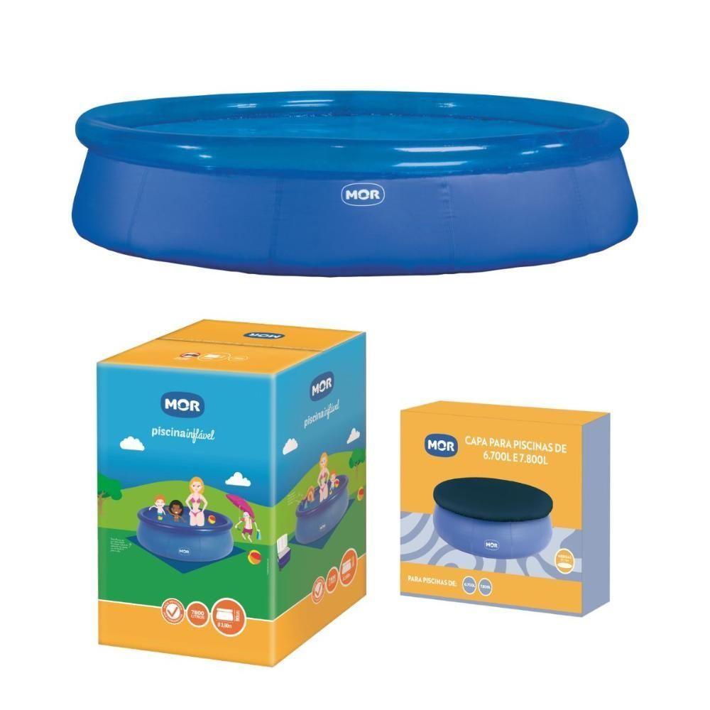 Piscina Inflável 7800 Litros Redonda Splash Fun Com Capa Mor - 1