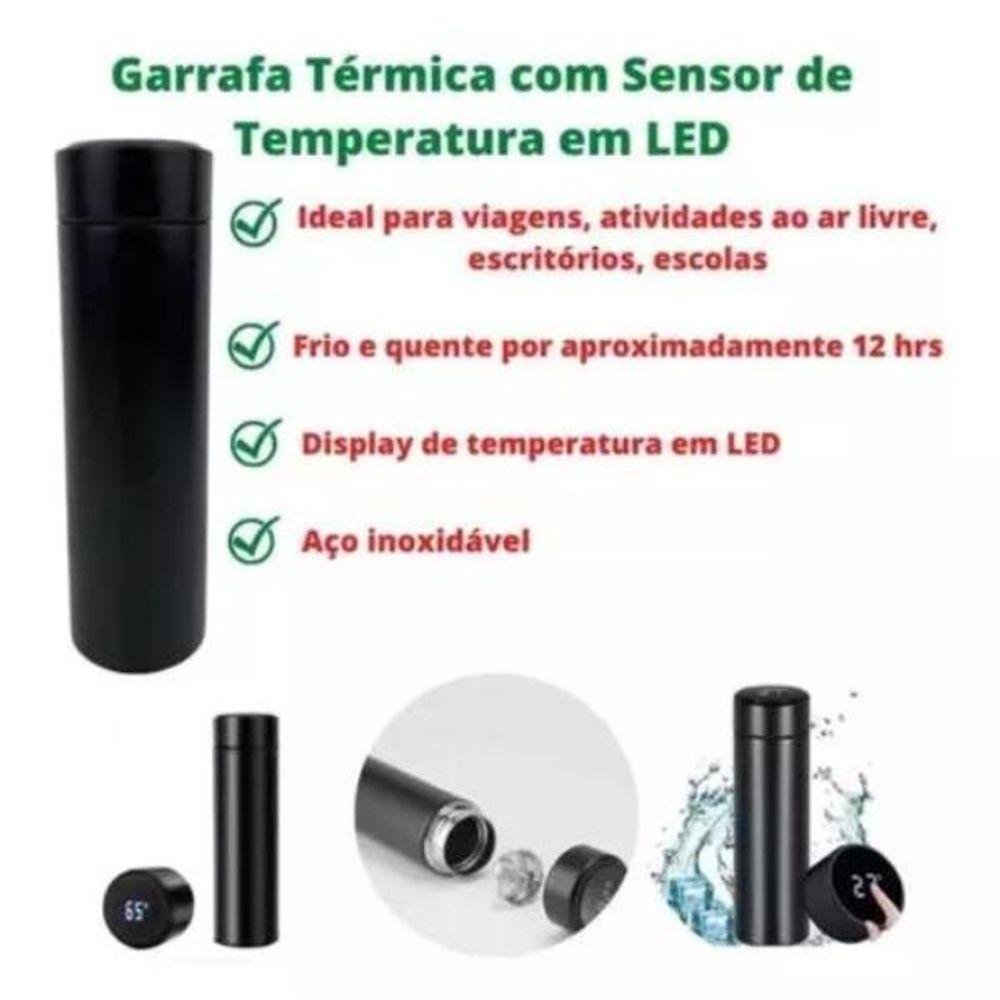 Garrafa Termica Com Visor Led - Branco Térmica Inox 500ml - 5