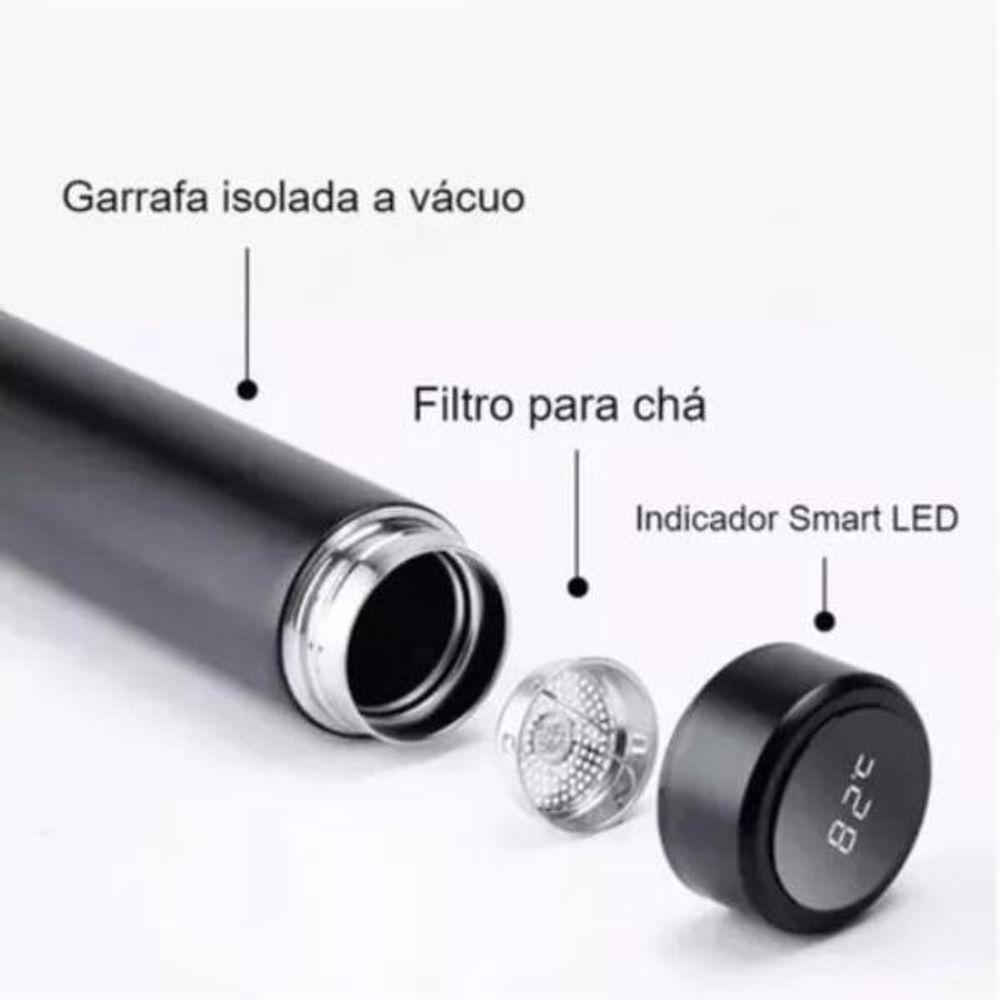 Garrafa Termica Com Visor Led - Branco Térmica Inox 500ml - 6