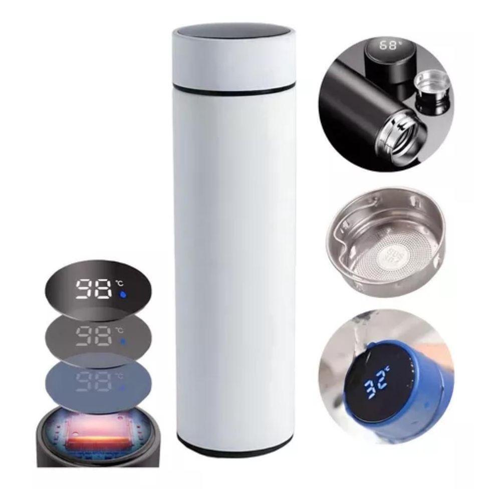 Garrafa Termica Com Visor Led - Branco Térmica Inox 500ml - 7
