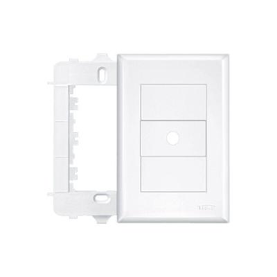 Placa Saída De Fio Com Suporte Fame Evidence 4x2 Branco