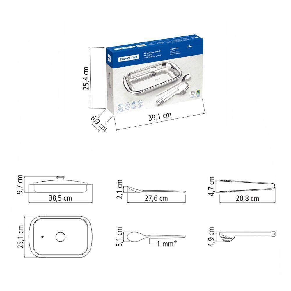 Kit Para Assar E Servir Tramontina Cosmos 64310114 Inox único - 5