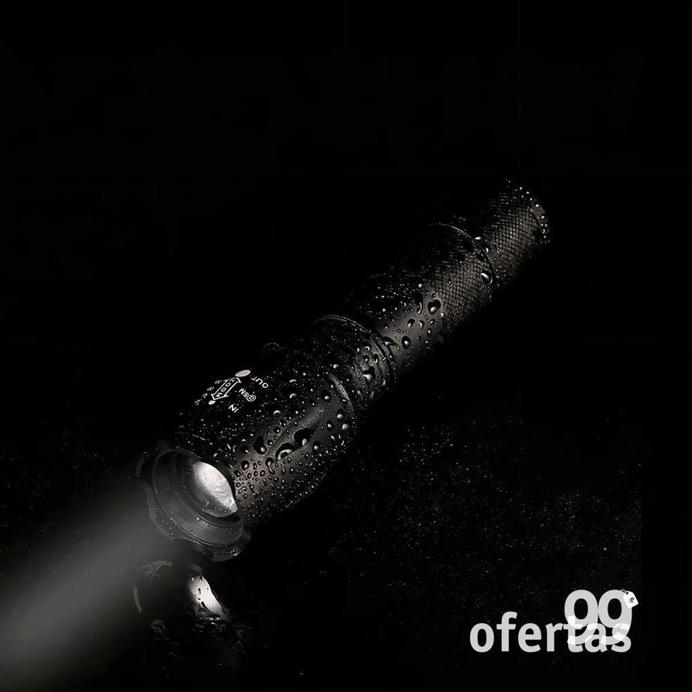 Lanterna Recarregável Tática X900 Led Potente Com Super Zoom Cor Da Lanterna Preta Cor Da Luz Branco - 2