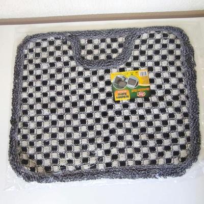 Kit 3 Peças De Tapete Banheiro Algodão 100% Tamanho 50x40cm Para Piso Chão Estampado E Liso Preto Liso