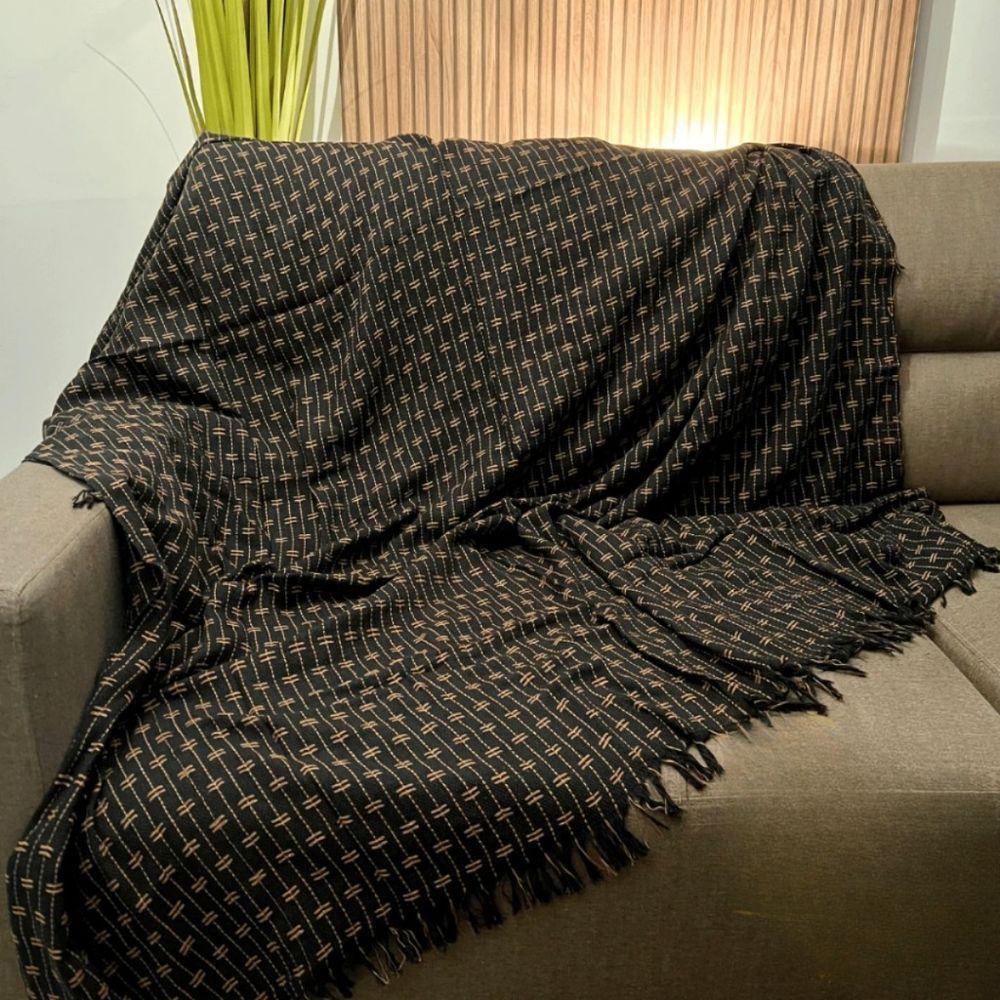 Manta Para Sofá Grande De 2 E 3 Lugares 2,50x1,80 Gigante Capa Protetor De Sofa E Cama Cores Variadas Preto C-carame - 1