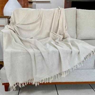 Manta Para Sofá E Cama 2,20x1,70 Capa Protetor E Cobertor De Sofa Grande 2 E 3 Lugares Terracota Branco Cru