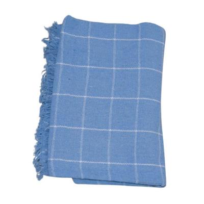 Manta Para Sofá E Cama Grande 2 E 3 Lugares 2,40x1,80 De Luxo Protetora De Sofa Gigante Listrada Azul Bebê