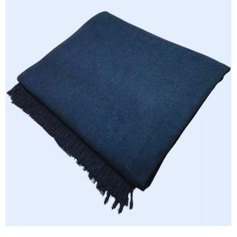 Manta Para Sofá E Cama 1,70cm X 2,20cm Grande Decorativa Luxo Algodão Capa Protetora De Sofa Azul Marinho - 1