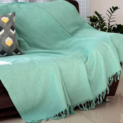 Manta Para Sofá E Cama 2,20x1,70cm Decorativa De Luxo Grande Capa De Sofa Verde água