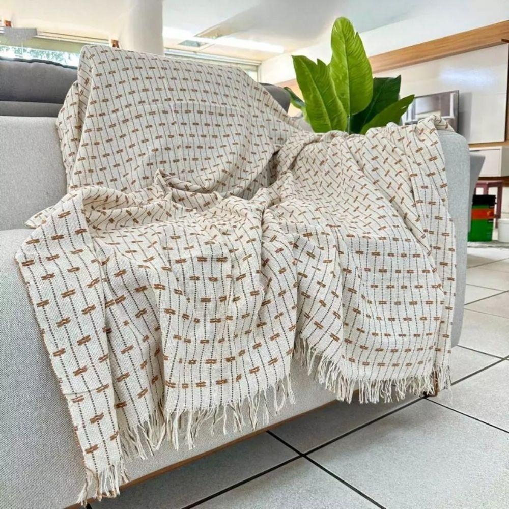 Manta Para Sofá Grande De 2 E 3 Lugares 2,50x1,80 Gigante Capa Protetor De Sofa E Cama Cores Variadas Cru C-caramelo - 1