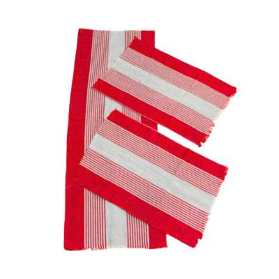 Kit 3 Tapete Passadeira De Cozinha Com 3 Peças Listrado Liso Vários Cores 100% Algodão Vermelho