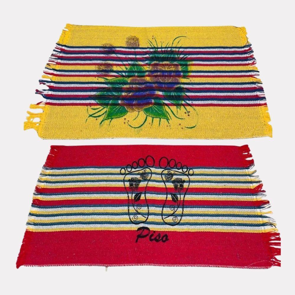 Kit 5 Tapete Para Piso De Banheiro Estampado Simples Capacho De Porta De Entrada Em Algodão - 2