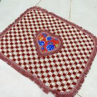 Kit 3 Peças Tapete Banheiro Xadrez Daminha Taolha De Piso Chão 50x40cm Várias Cores Vermelho Com Estampa - 1