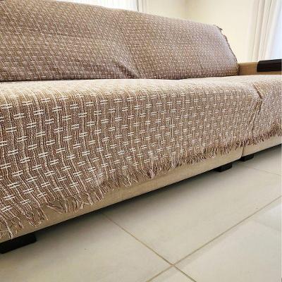 Manta Grande Para Sofá Cama 2 E 3 Lugares 2,50x1,80cm Capa De Sofa Gigante 100% Algodão Na Promoção Bege Mesclado-br