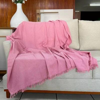 Manta Para Sofá E Cama 2,20x1,70 Capa Protetor E Cobertor De Sofa Grande 2 E 3 Lugares Terracota Rosa Bebê