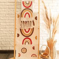 Kit Jogo De Passadeira Tapete De Cozinha Grande 3 Peças Estampado Com Nozinho Tecido Grosso Modelo Estampa Boho - 1