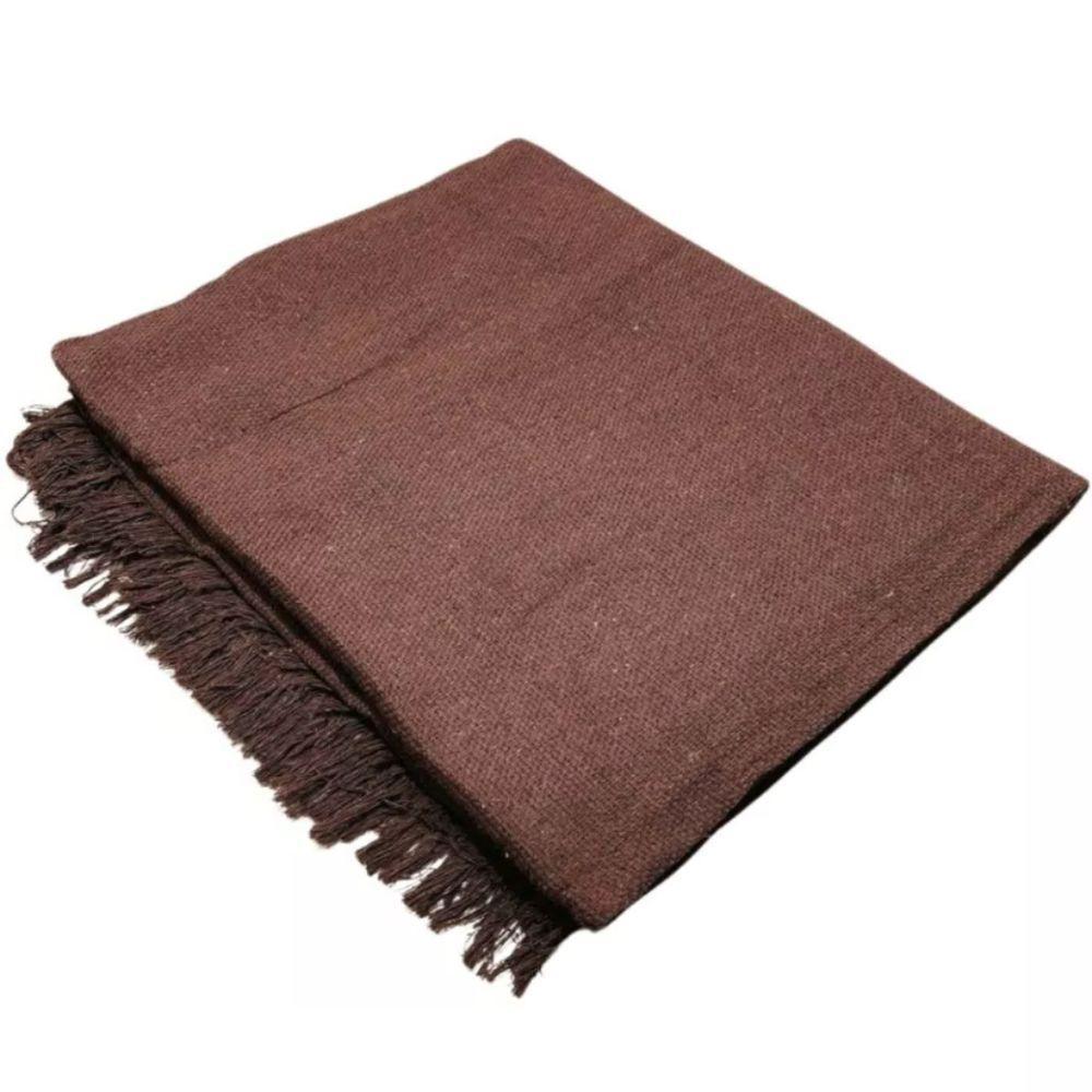 Manta Grande Para Sofá 1,70x2,20 Capa De Sofa Decorativa E Protetora 100% Algodão Marrom - 1