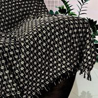 Manta Grande Para Sofá De 2 E 3 Lugares 100% Algodão 2,50x1,80 Capa Protetora De Sofa Gigante Preto-branco - 1