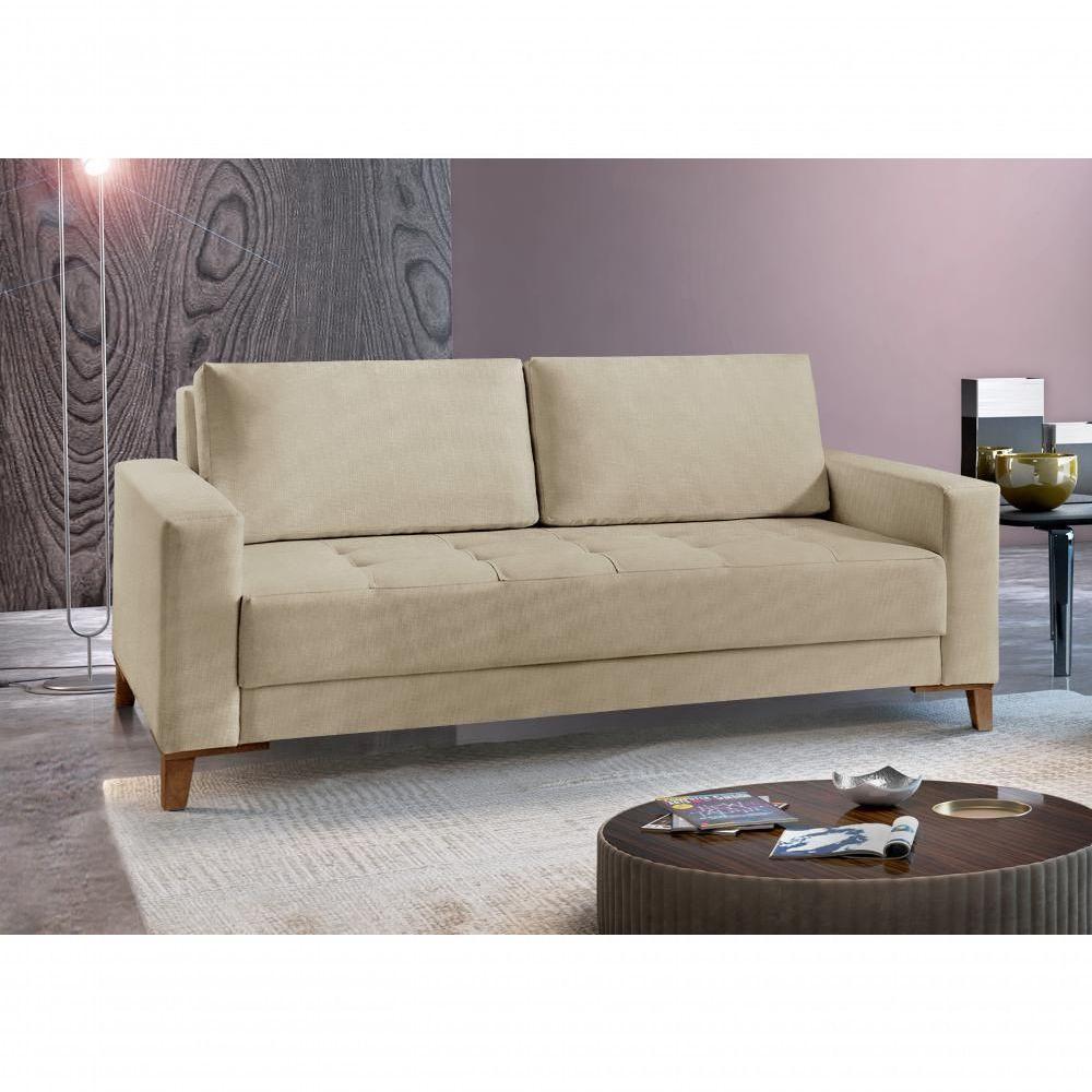 Sofá Fixo Orion 2 Lugares Luxo 1,60m Castellar Móbile Linho Bege - 4