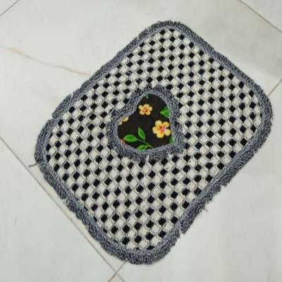 Kit 3 Peças De Tapete Banheiro Algodão 100% Tamanho 50x40cm Para Piso Chão Estampado E Liso Preto Com Estampa