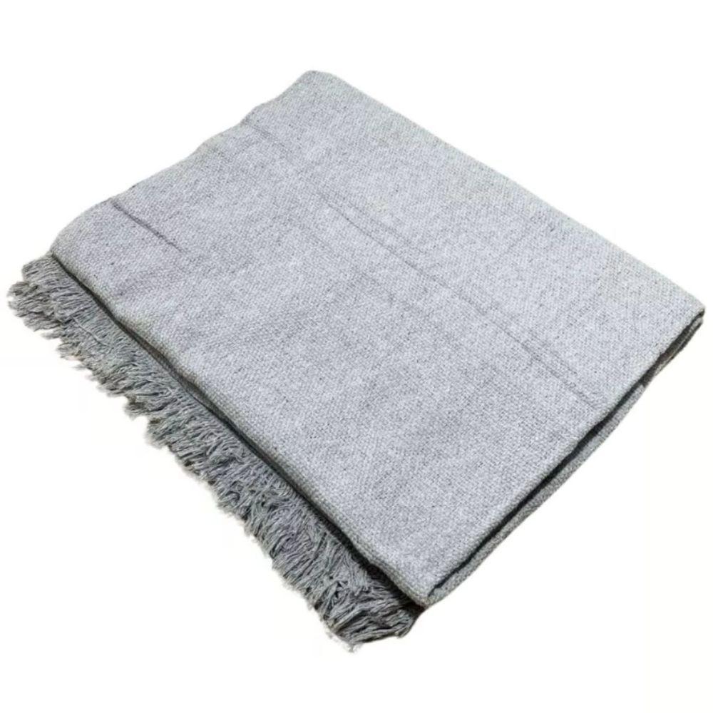 Manta Para Sofá 2 E 3 Lugares Super King Luxo Gigante 3,00x1,80 Cobertor Capa De Sofa E Cama Grande Cinza Claro - 1