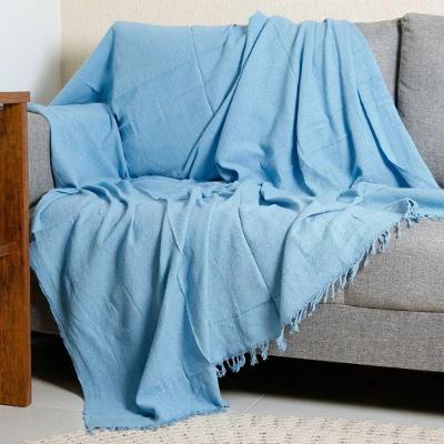 Manta Para Sofá E Cama 2,20x1,70 Capa Protetor E Cobertor De Sofa Grande 2 E 3 Lugares Terracota Azul Bebê