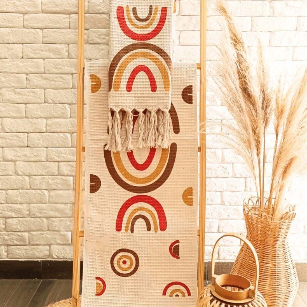 Kit 3 Passadeira Rosa De Cozinha Corredor Estampa Geométrica Tecido Grosso Tear Nozinho 100% Algodão Modelo Estampa Boho - 1