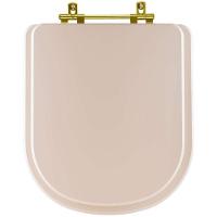 Tampa De Vaso Poliéster Vogue Plus Amendoa Para Bacia Deca Com Ferragem Dourada - 1