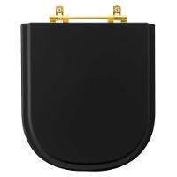 Tampa De Vaso Poliéster Vogue Plus Preto Para Bacia Deca Com Ferragem Dourada - 1