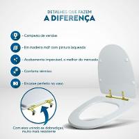 Tampa De Vaso Laqueado Aloha Pergamon Para Bacia Celite Com Ferragem Dourada