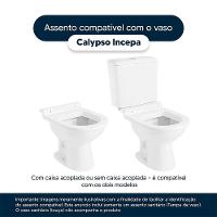 Tampa De Vaso Laqueado Calypso Preto Para Bacia Incepa Com Ferragem Dourada - 2
